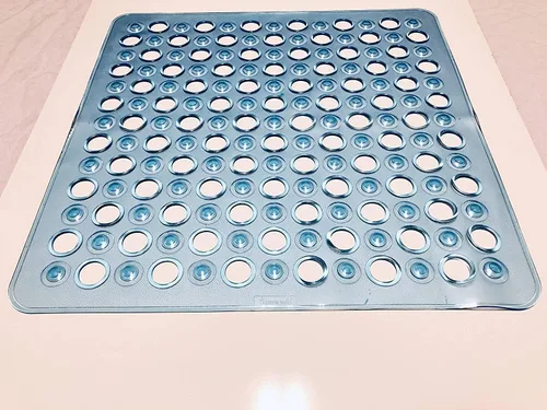 Vista 5 de Tapete de ducha antideslizante de 20"x20" (solo duchas lisas/sin textura, no para sobre desagüe) Seguro, limpio, lavable a máquina, agarre superior