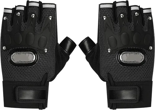 Vista 8 de IPENNY Guantes de entrenamiento unisex para hombre y mujer, guantes de ciclismo de medio dedo, transpirables, elásticos, guantes de ciclismo