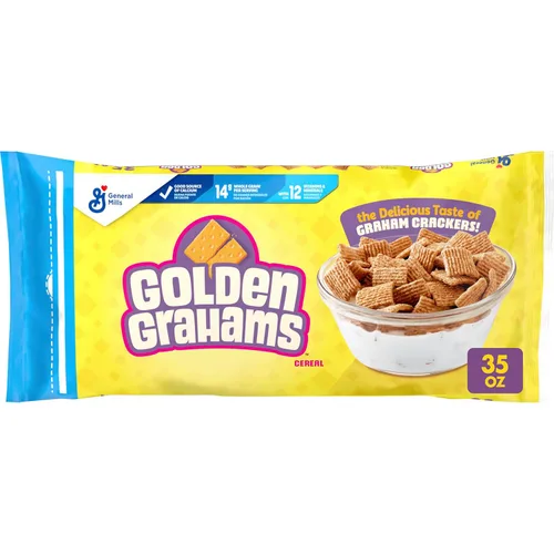 Vista 13 de Golden Grahams Cereal para el desayuno, sabor a galletas Graham, hecho con grano entero, 11.7 onzas
