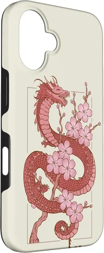 Vista 3 de iPhone 16 Japanese Dragon in Cherry Blossom Case