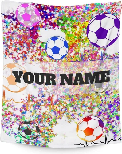 Vista 9 de Manta de fútbol para regalar – Manta deportiva de 30 x 40 pulgadas para adultos y niños, mantas coloridas de felpa suave para sofá, oficina