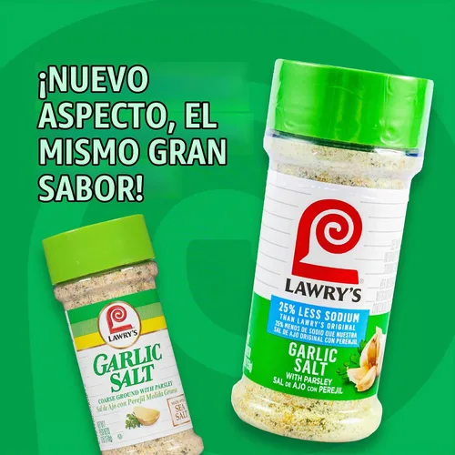 Vista 4 de Lawry's 25% menos de sal de ajo y sodio con perejil, 5.62 oz