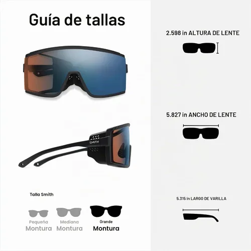 Vista 4 de SMITH Pursuit Sunglasses – ChromaPop Glacier Photochromic Lenses, Large Fit Negro mate