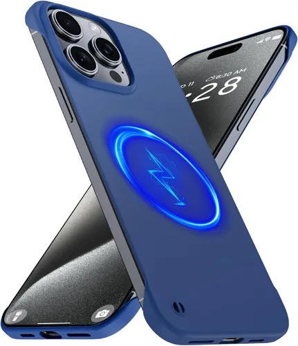 Vista 43 de GRECAZO Funda magnética delgada para iPhone 15 Plus de 6.7 pulgadas (2023), ultrafina, ligera, duradera, sin marco, mate, rígida, MagSafe con anillo