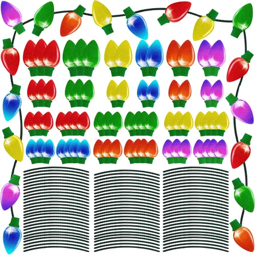 Vista 8 de 43 piezas de decoraciones navideñas para auto y refrigerador: set de accesorios con imanes reflectantes en forma de bombilla y gnomo, decoración