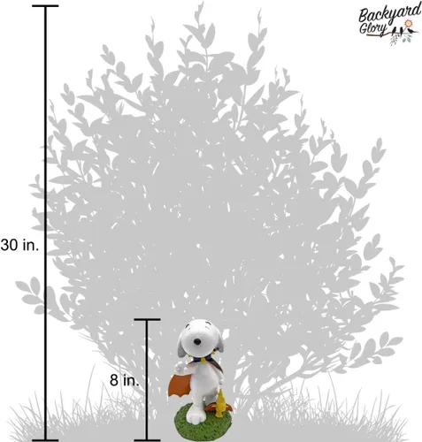 Vista 4 de Peanuts® Snoopy & Woodstock Vestida para Halloween Estatua de jardín de 8 pulgadas