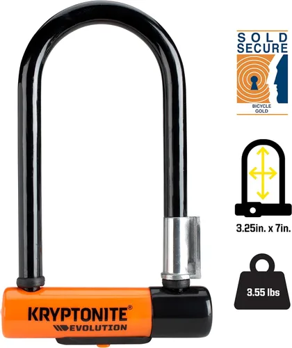 Vista 9 de Kryptonite Evolution Mini-7 - Cerradura en U para bicicleta, grillete de acero de 0.512 in, cable de 4 pies candados para bicicleta