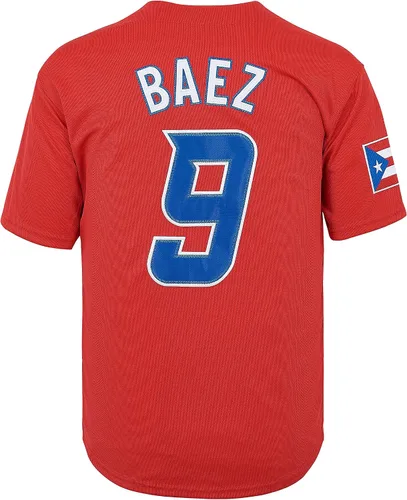 Vista 3 de #9 Baez Puerto Rico World Game Classic - Camiseta de béisbol para hombre con costuras S-XXXL
