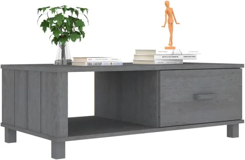 Vista 5 de Coffee Table Living Room furnitureCoffee Table HAMAR Dark Gray 39.4"x21.7"x13.8" Solid Wood PineSuitable for bedrooms, Living Rooms, and Dining Rooms