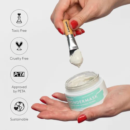 Vista 5 de COCUNAT - Wondermask - Mascarilla facial limpiadora - Desintoxica, exfolia y equilibra - Cierra y refina los poros - Piel grasa y mixta - Elimina
