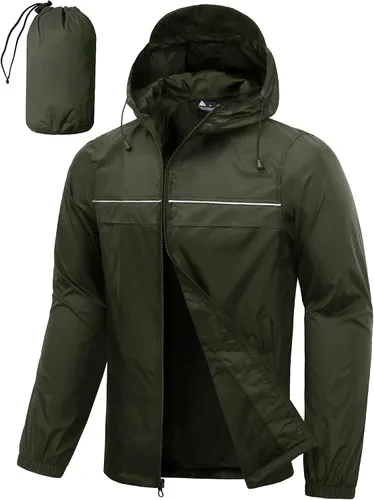 Vista 14 de SWISSWELL Mens Rain Jacket & Coats Packable Lightweight Waterproof Hooded 017-negro