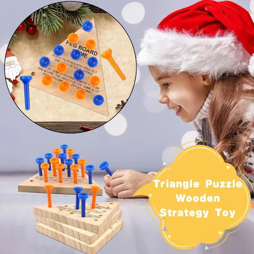 Vista 5 de 30 paquetes de juego de clavijas de madera, juego de triángulos complicados para familia, viajes, adolescentes y adultos
