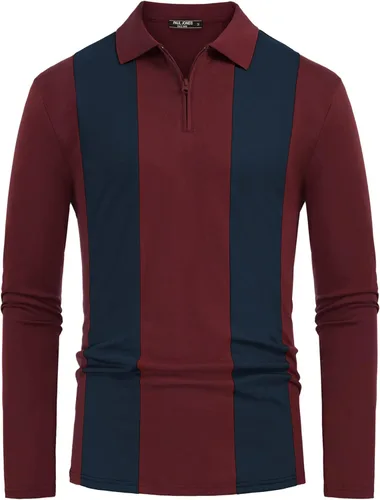Vista 5 de PJ PAUL JONES Polo de golf a rayas para hombre, ajuste clásico, manga corta