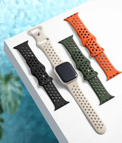 Vista 5 de Getino Compatible con Apple Watch Band de 1.575 in 1.496 in 1.614 in 1.732 in 1.772 in 1.811 in 1.929 in 1.654 in para mujeres y hombres, iWatch SE