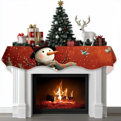 Vista 11 de BVBOX Bufanda Decorativa para Repisa de Chimenea Navideña, Cubierta Corredor para Repisa de Chimenea de Navidad e Invierno