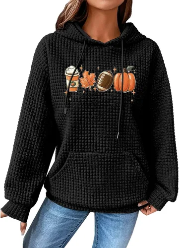 Vista 50 de SHAOBGE Sudaderas con capucha de gran tamaño para mujer, sudaderas con capucha para entrenamiento, suéteres casuales y cómodos trajes de moda