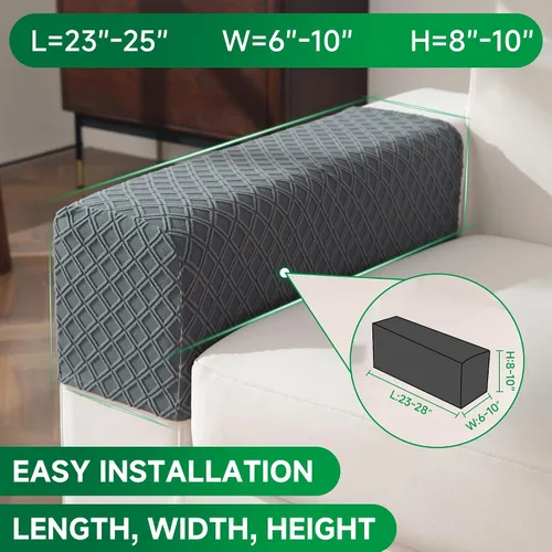 Vista 2 de OHSIO Funda para sofá, funda elástica para sofá, fundas de cojín de asiento suave, lavable, funda de sofá modular en forma de L, resistente al Gris