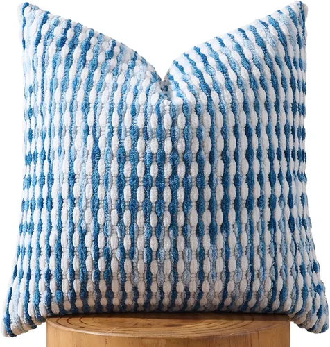 Vista 12 de AmHoo - Funda decorativa de almohada estilo bohemio de chenilla, funda de almohada con borlas tuftadas para sofá, cama, dormitorio, sala de estar