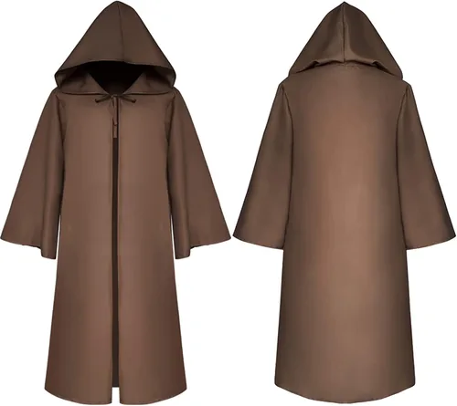 Vista 2 de HRSTUYL Capa para hombre vestidos para mujer capa con capucha para mujer capa de brujas capa medieval con capucha disfraz de mago