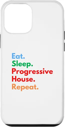 Vista 12 de iPhone 15 Eat Sleep Progressive House Repeat for House Music Lovers Case