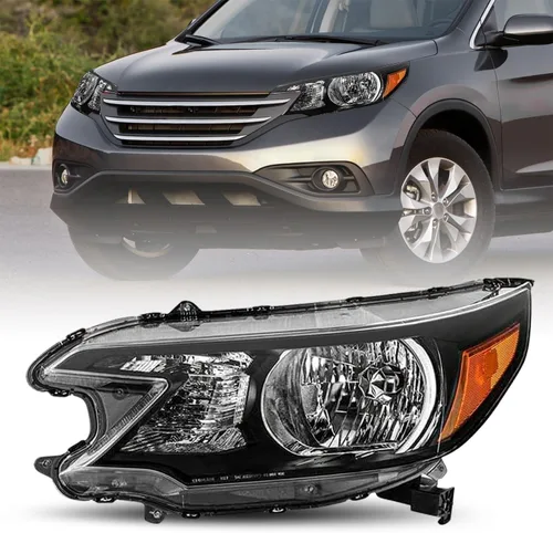 Vista 17 de JSBOYAT Conjunto de Faros Delanteros de Reemplazo para Honda CR-V 2012-2014 Faro Delantero Lámpara Halógena con Bombillas, Carcasa Negra con Carcasa