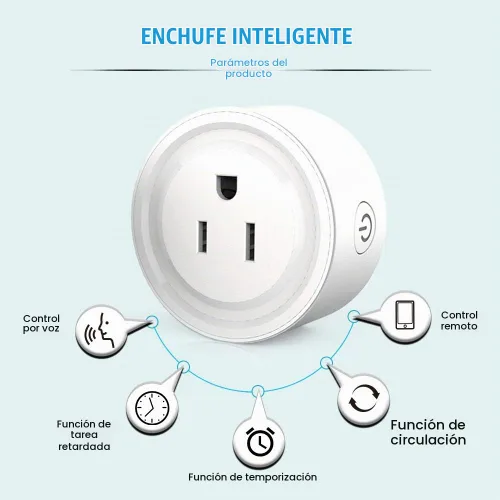 Vista 8 de Enchufe inteligente, enchufe de salida Wi-Fi compatible con Alexa y Google Home, aplicación automática, función de temporizador, función de medición