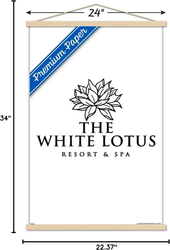 Vista 7 de Trends International The White Lotus - Póster de pared con logotipo blanco y negro, 22.37 x 34.00 pulgadas, paquete de impresión premium y colgador