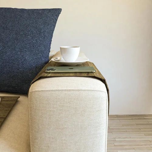 Vista 3 de Ultimate Premium Products Celine - Juego de 2 bandejas de madera para sofá, bandeja para reposabrazos para sofá, plegable, flexible, con 15.8 x 11