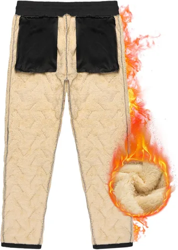 Vista 2 de LBL Leading the Better Life Pantalones de forro polar de invierno para hombre, pantalones deportivos con forro de sherpa, pantalones deportivos