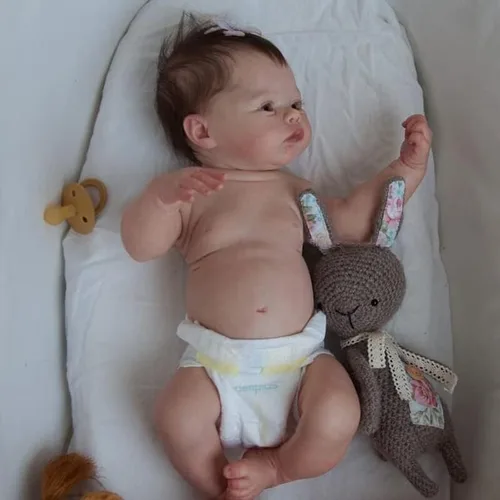Vista 3 de iCradle Muñecas de bebé recién nacidas realistas – Muñecas de bebé recién nacido de 18 pulgadas de cuerpo completo de silicona Reborn Baby Dolls
