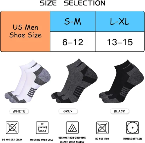Vista 2 de COOVAN 10 Pairs Mens Ankle Socks Men 10 Pack Low Cut Comfort Cushion Casual Socks