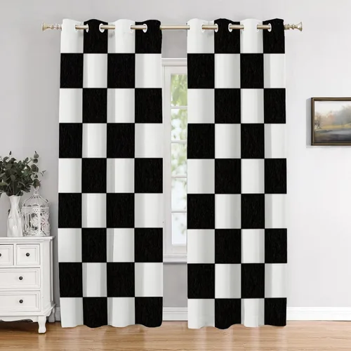 Vista 166 de Cortinas opacas de poliéster multicapa marrón con diseño de bosque natural, 2 unidades, 26 x 24 pulgadas