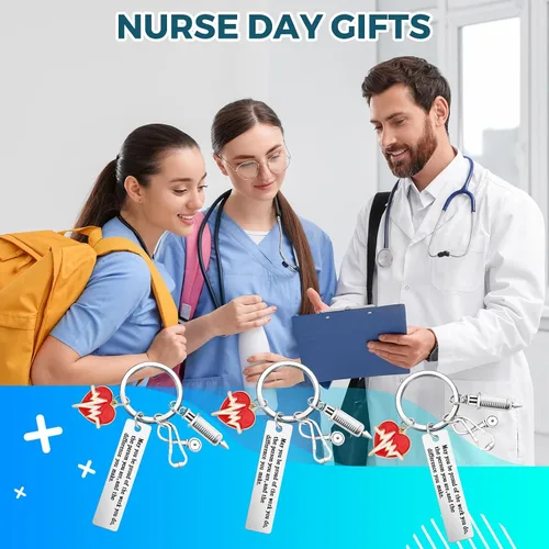 Vista 4 de Sureio Juego de 24 regalos para enfermeras, llaveros para enfermeras, regalo de semana de enfermería, regalos de agradecimiento para estudiantes