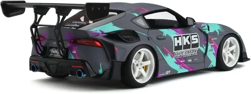 Vista 5 de GR Supra HKS 2019 Gris con gráficos Modelo 1/18 de GT Spirit GT407