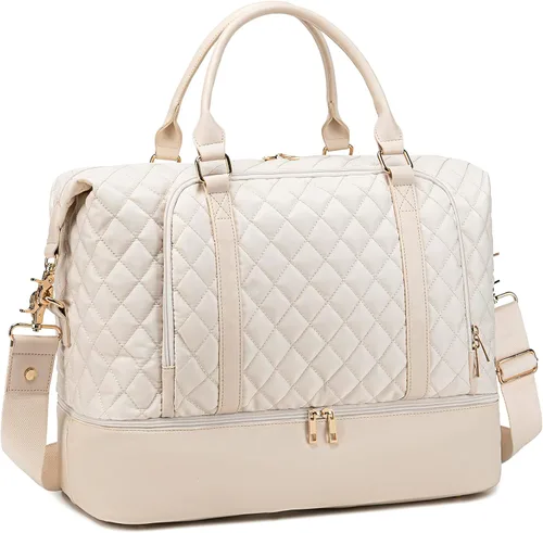 Vista 46 de CAMTOP - Bolsa de viaje de fin de semana para mujer, bolsa de lona con espacio para laptop de15.6 pulgadas