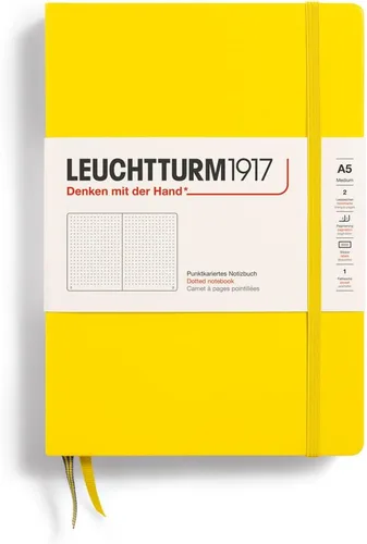 Vista 24 de LEUCHTTURM1917 - Cuaderno de tapa dura mediano A5 con 251 páginas numeradas para escritura y diario (negro, liso)
