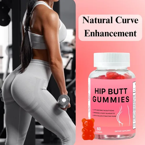 Vista 4 de Hip BBL - Gomitas para el cuerpo de las mujeres, mezcla de 60 gomitas de botín con vitamina C y zinc