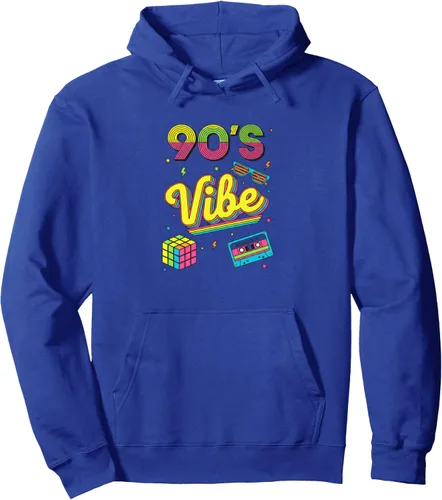 Vista 9 de 90s Nostalgia Retro Apparel - 90'S Vibe Retro Pullover Hoodie Negro