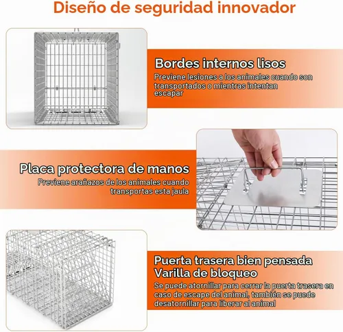 Vista 2 de TeqHome Trampa grande para jaula de animales vivos, trampa de jaula