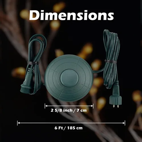 Vista 6 de Cable de alimentación Goodsby encendido/apagado para luces de árbol de Navidad, iluminación festiva, luz de cadena LED impermeable con conector