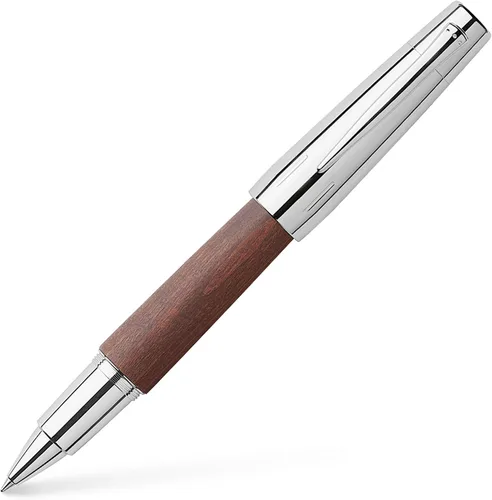 Vista 5 de Faber-Castell e-motion - Bolígrafo roller de madera y cromo, color negro