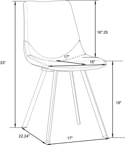 Vista 3 de LeisureMod Markley - Silla de comedor, color negro carbón