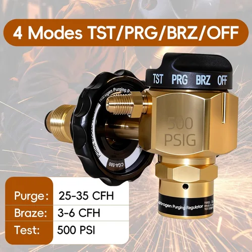 Vista 6 de Regulador de purga de nitrógeno VN-500, válvula de control de purga de nitrógeno de alta precisión con presión de prueba de 500 PSI, control
