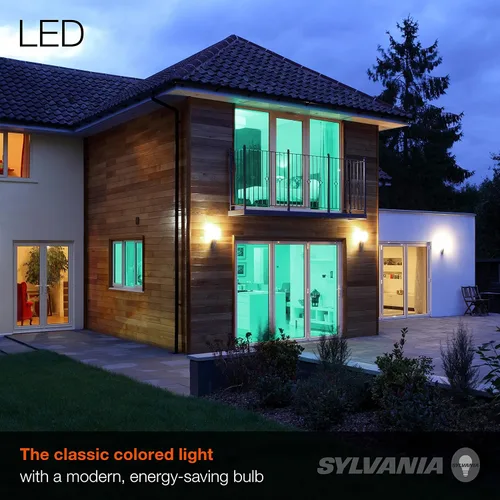Vista 3 de Sylvania LED Flood PAR38 - Bombilla verde, eficiente de 9 W, no regulable, 5 años, base mediana E26, 1 paquete (40829)