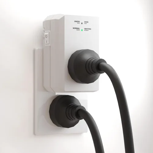 Vista 5 de BSEED Protector contra sobretensiones de una sola toma, Protector contra sobretensiones de pared pequeño con indicadores luminosos de protección a