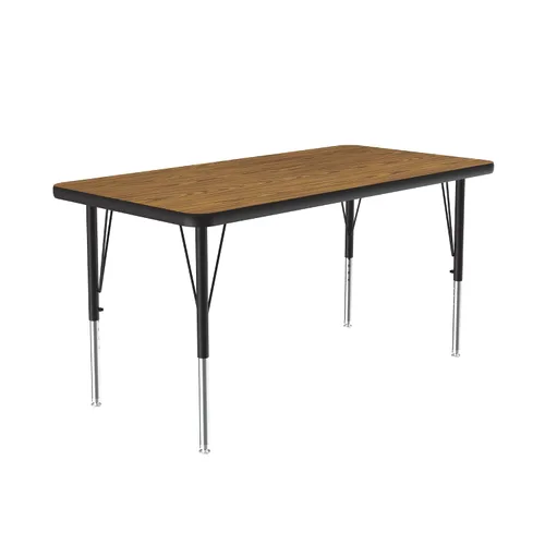 Vista 21 de Correll Econoline AM2448-REC-06 - Mesa de actividades para el aula, rectangular de 24 x 48 pulgadas, parte superior de melamina de roble medio