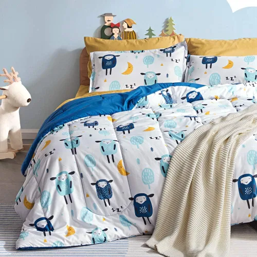 Vista 32 de SLEEP ZONE Juego de edredón de 5 piezas para niños, tamaño individual, súper lindo y suave, ropa de cama para niños en una bolsa, juego de 5 piezas