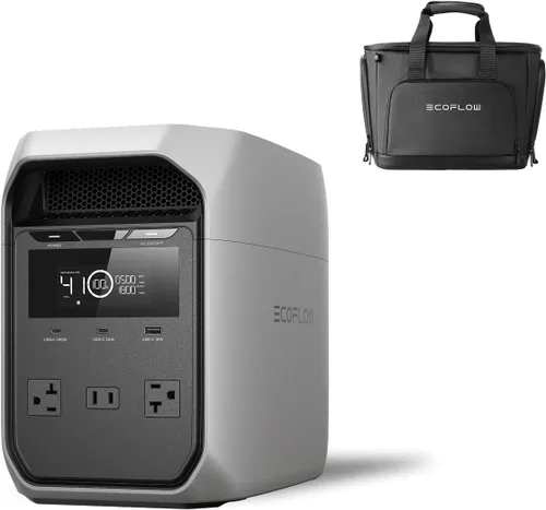 Vista 13 de EF ECOFLOW - Estación de energía portátil DELTA 2, batería de 1024 Wh LiFePO4 (LFP), salida de 1800 W AC/100 W USB-C, panel solar opcional