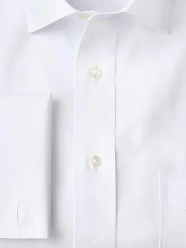 Vista 3 de Paul Fredrick Camisa de vestir para hombre de algodón sin planchado y cuello extendido sólido