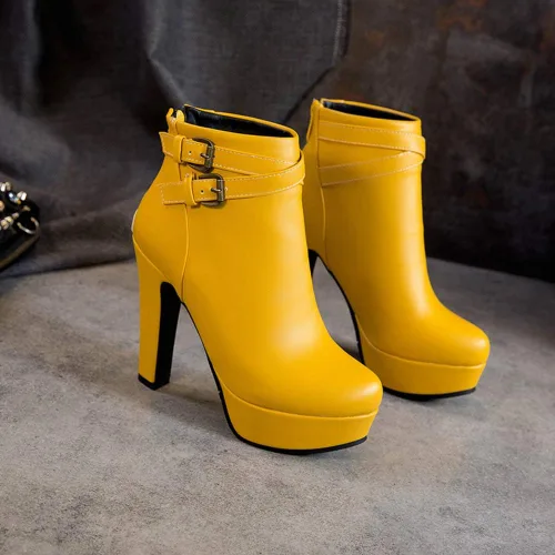 Vista 24 de Scaoruki Zapatos de otoño de moda para mujer, botines de tacón de bloque